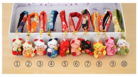 「招財．招囍」~~婚禮回禮小物~~日本吉祥物和風招財貓鑰匙圈手鍊吊飾~~活動贈品開幕禮品/每只60元